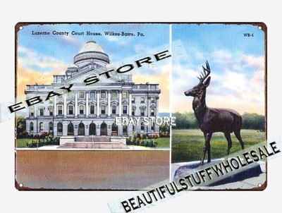 1930-45 Luzerne County Court House, Wilkes-Barre, Pennsylvania tin sign