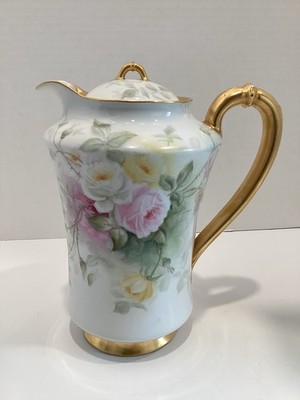 Haviland Limoges France Floral and Gold Coffee/Tea Pot ***READ***