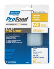 Norton 07660768177 220-Grit Very Fine Sandpaper Cut Sheet 4-1/2 L x 4-1/2 W in.