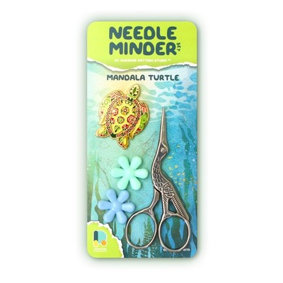 Needle Minder Set - Mandala Turtle Magnetic Needle Minder + 2 Needle Threader...