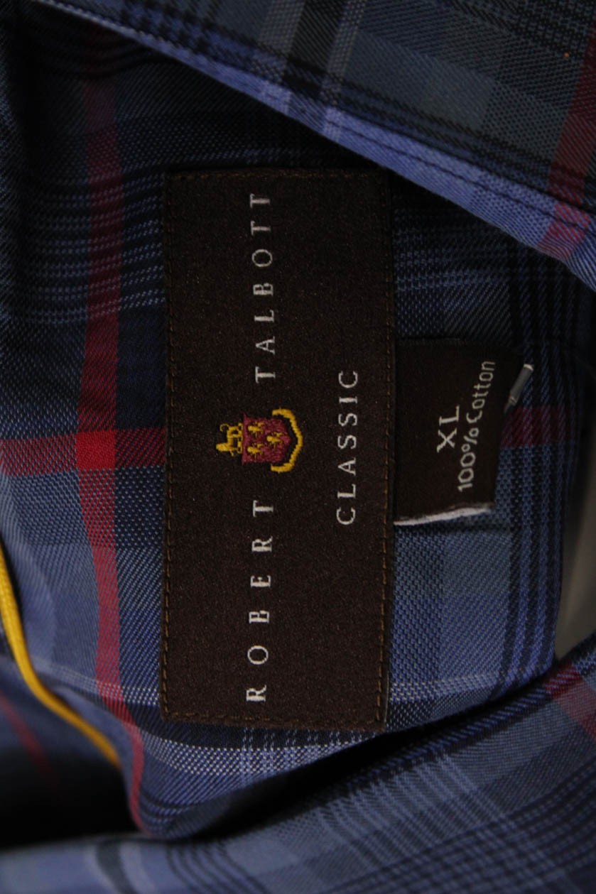Robert Talbott Mens Button Front Collared Plaid P… - image 4