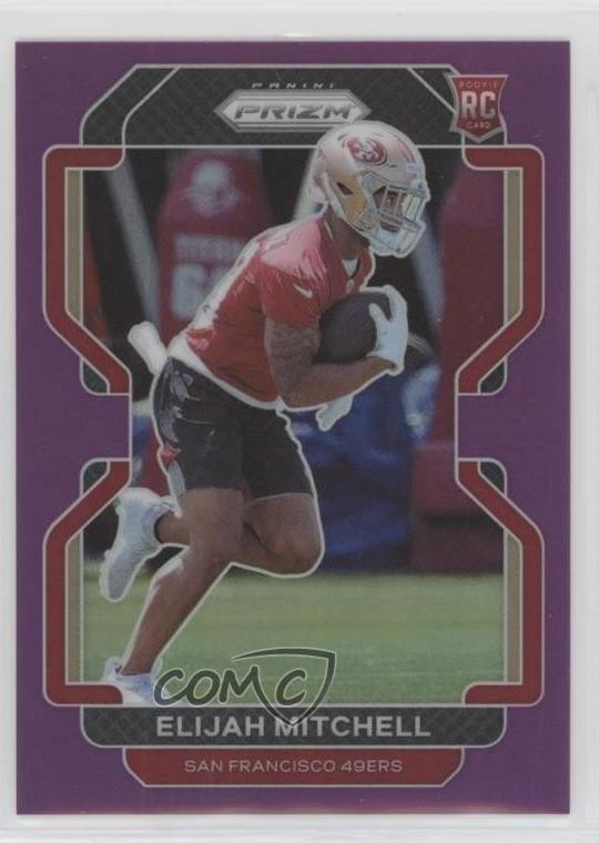 2021 Panini Prizm Purple 95/125 Elijah Mitchell #399 Rookie RC 0we5