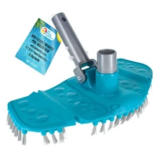 Very Flexible Weighted Pool Vacuum Head with Bottom Brushes, Clean Swimming Pool