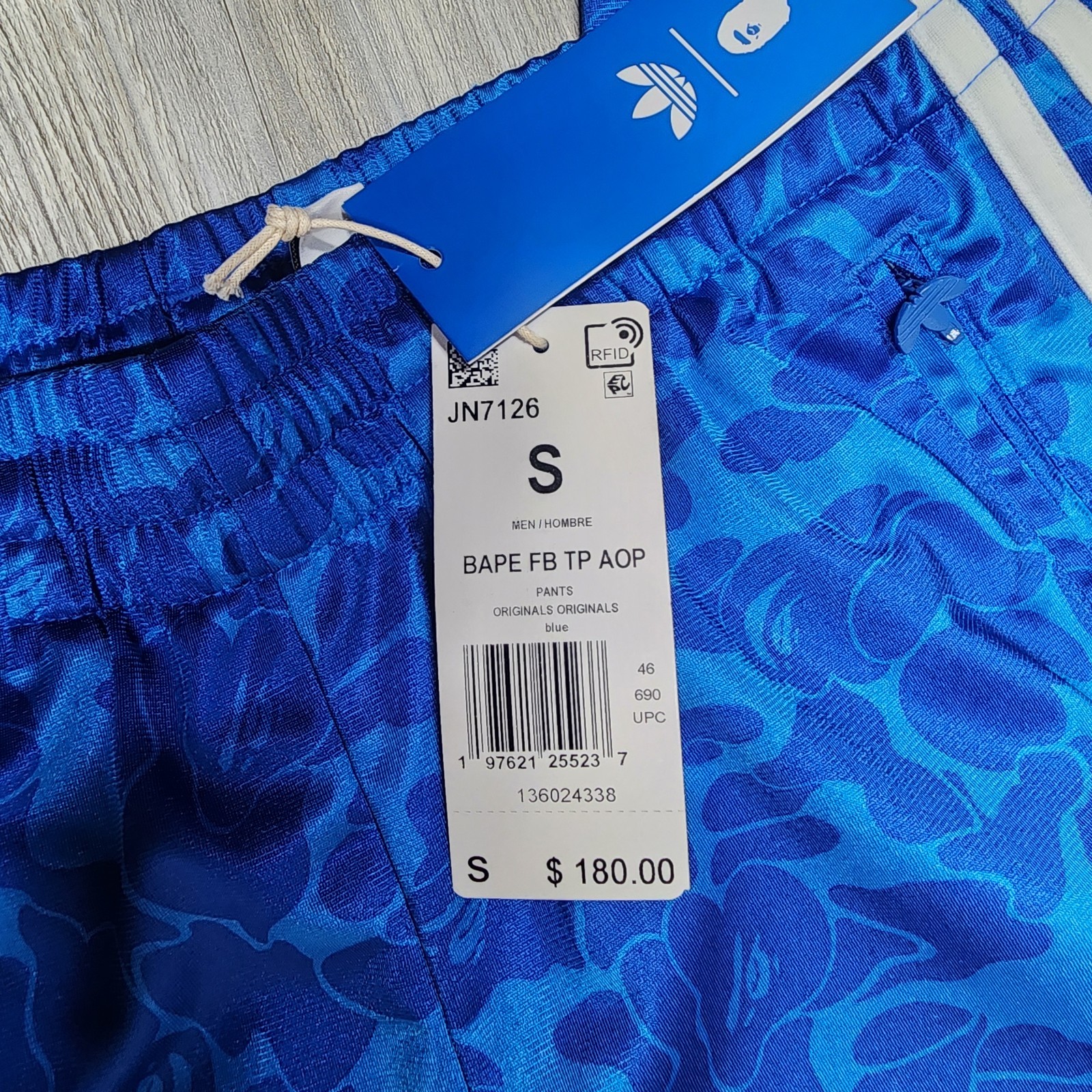 Adidas BAPE Firebird Track Pants Blue Camo Mens Size S New JN7126 thumbnail 7