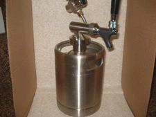 Mini Beer Keg Growler Stainless Steel Co2 Pressurized Dispenser Tap Faucet