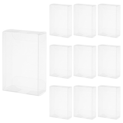 10 Stück durchsichtige Geschenkbox, 2,2''x1,1''x3,3'' Kunststoff Verpackung Box für Süßigkeiten Cookies