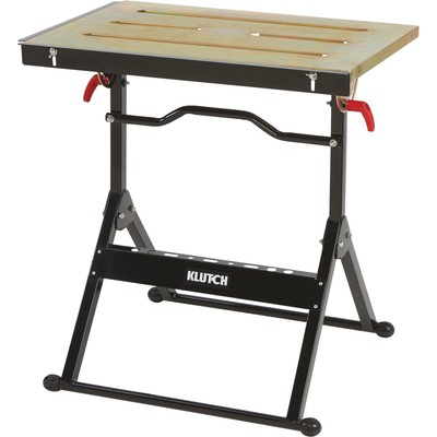 Klutch Adjustable Steel Welding Table, 30in.L x 20in.W x 32 5/8in.H