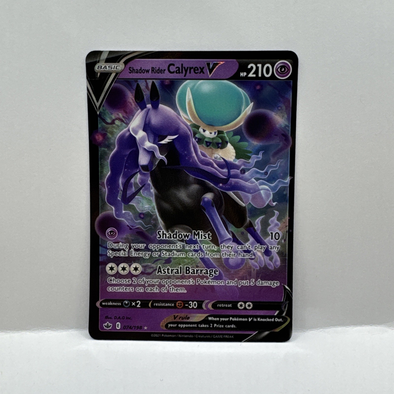 Shadow Rider Calyrex V 74/198 Pokémon TCG  - Chilling Reign Ultra Rare -M/NM