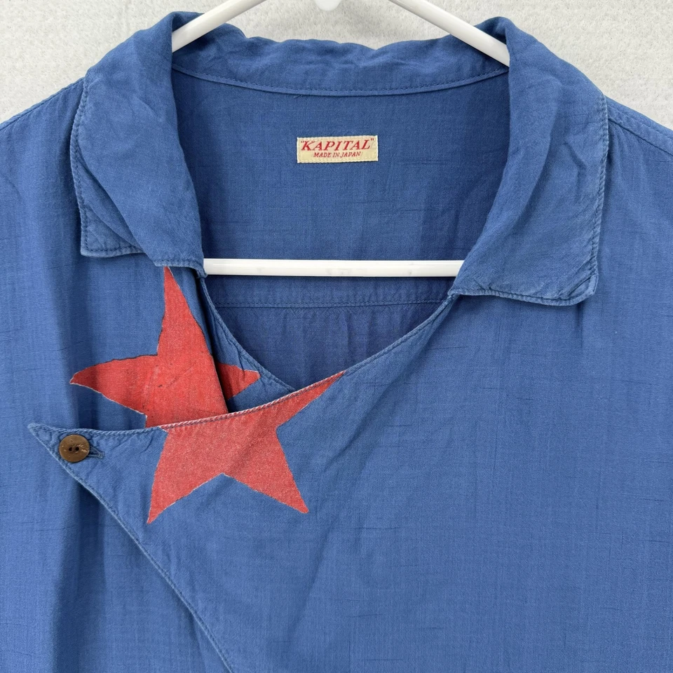 Camisa Kapital Para Hombre Talla XL (4) Estrella Rayón Cuello Asimétrico Japón Informal Nueva Con Etiquetas Foto 3 de 4