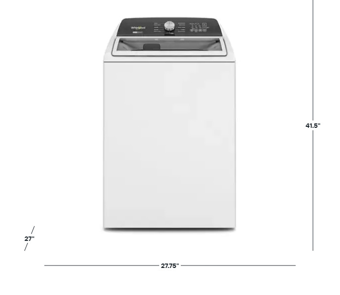 Whirlpool Washer and Dryer Set; Top Load Washer, Front Load Dryer