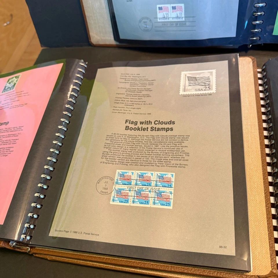 3 USPS American Commemorative Collection Binders 150 Souvenier Sheets 1987- 1990 - Image 4 of 4