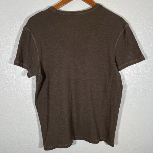 Allsaints Esum Short Sleeve Crew Knit Shirt Mens Medium Brown Pullover - Picture 3 of 7