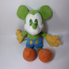Disney Parks Multi Blue Neon Pastel Colors Mickey Mouse 10" Plush Stuffed Animal