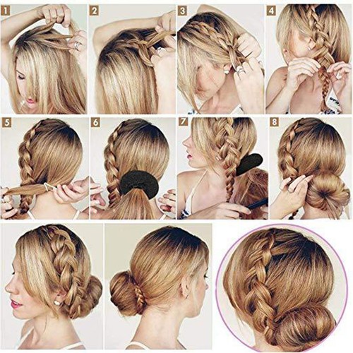 Hair Bun Maker Set De Différentes Tailles De Cheveux élastiques Beignet Bun MFR - Foto 12 di 12