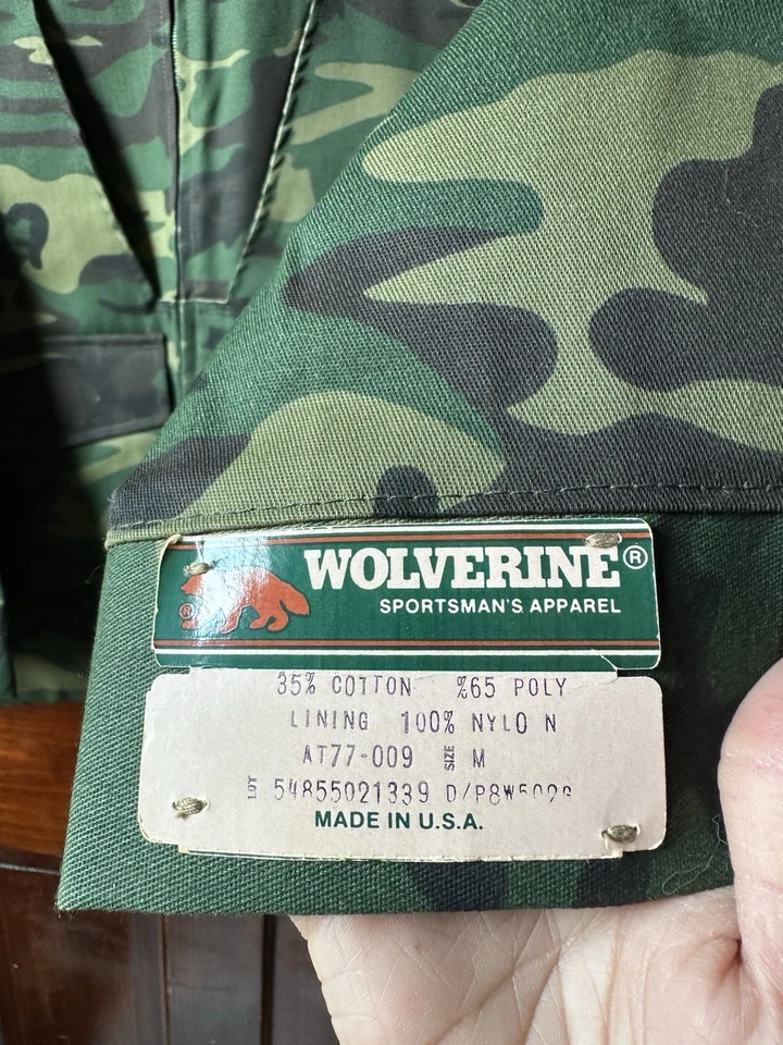 NWT Vintage USA Oldstock Wolverine Sportsman Apparel Camo Jacket Men’s Size M - Image 4 of 4