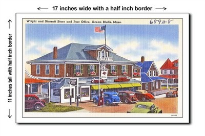 Massachusetts 1940s - Wright and Starratt Store and post office - 11x17 Poster