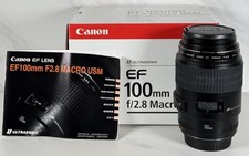 Canon EF 100mm f/2.8 Ultrasonic USM Macro Prime Lens - US SELLER - NEAR MINT