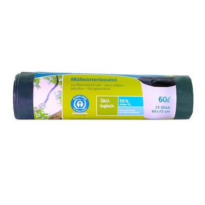 inapa Müllbeutel/Müllsack Secolan 60l, grün/schwarz    extra reißfest  wasserdic