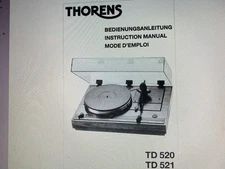 Thorens Td-520 521 Td520 521  Td 521 User Manual Digital
