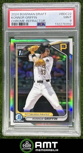 Konnor Griffin PSA 9 2024 Bowman Draft Chrome Refractor Pittsburgh Pirates 6992