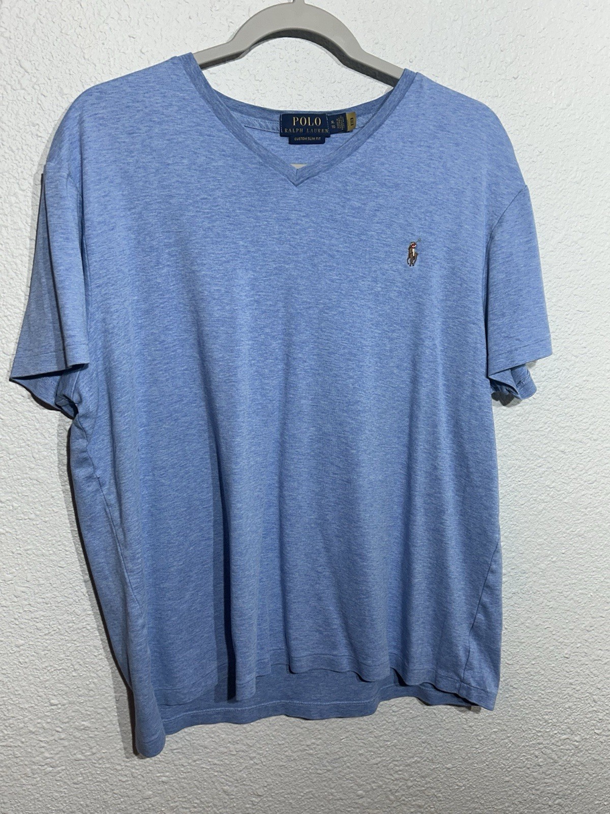 T shirt Polo By Ralph Lauren Ss tinta unita softtouch Vn colore blu chiaro Embrorder Pony