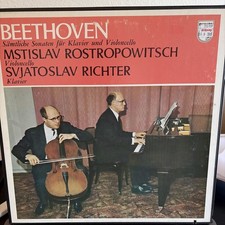 Philips Stereo 2-LP Holland Beethoven/Rostropovitsch/Richter 'Cello Sonatas' NM