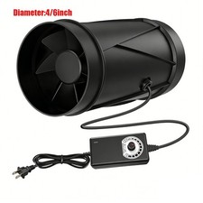 4/6 inch130CFM Inline Booster Duct Fan HVAC Ventilation Fan w/ Speed Controller