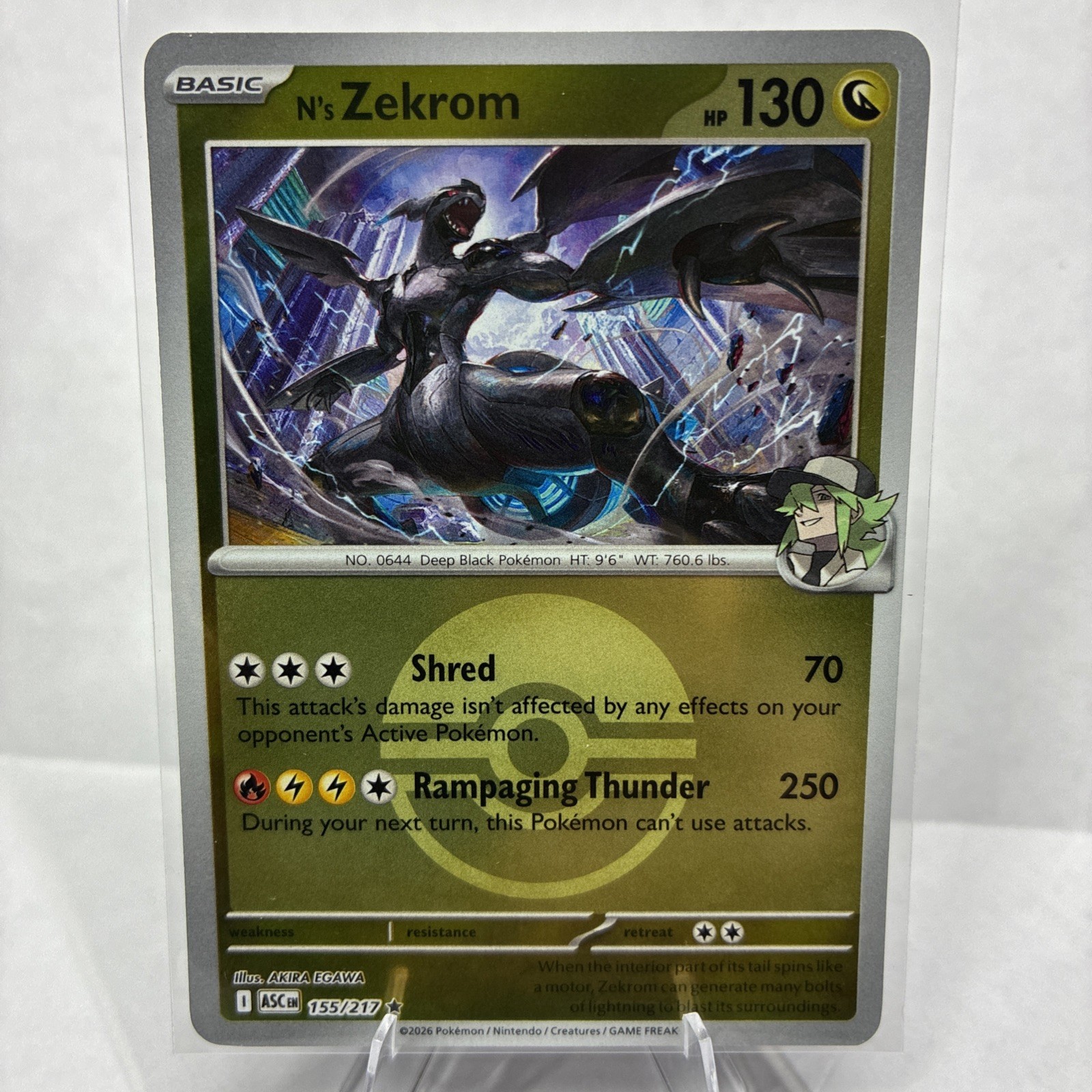 N's Zekrom (Poke Ball) 155/217 Me: Ascended Heroes Reverse Holo