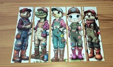 F&uuml;nf lustige Lesezeichen Kinder Sammler bookmarks Lesen B&uuml;cherwurm Leseratte