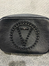 Valentino Black Studded V Logo Small Crossbody Bag Adjustable Strap Zip