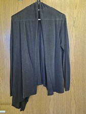 Sarah Pacini Strickjacke anthrazit meliert offen asymmetrisch Onesize