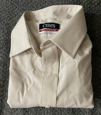 Chaps Men's Gray Long Sleeve Dress Shirt, Wrinkle-Free, Size L- Brand New