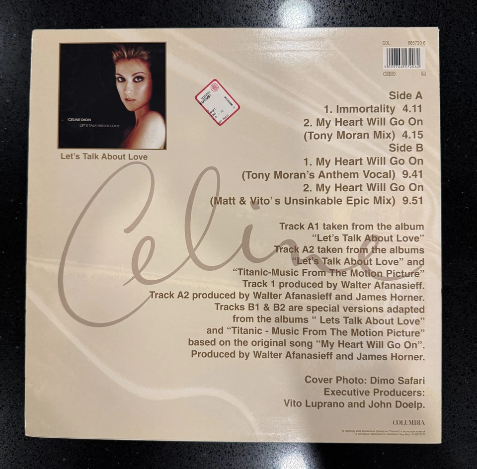 Celine Dion With The Bee Gees – Immortality (1998) 12" Maxi Single Vinyl - EX - Image 2 of 4