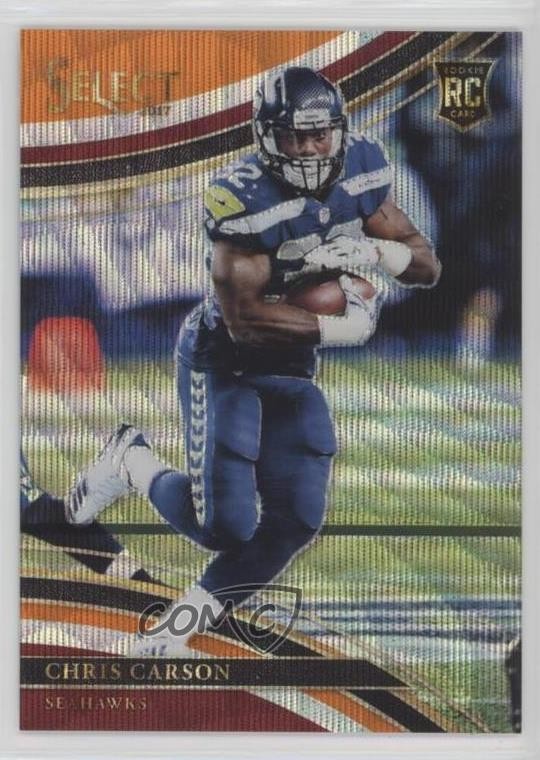 2017 Panini Select Field Level Tri-Color Prizm 24/99 Chris Carson Rookie RC 2o7