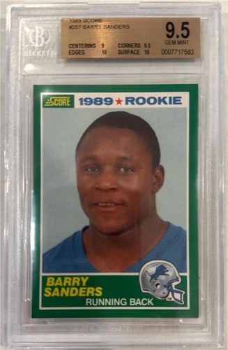 Barry Sanders Score RC 1989... BGS 9,5 gema como nueva con dos 10 subs