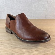 Clarks Collection Brown Leather Slip On Loafers Ultimate Comfort Womens 6 M