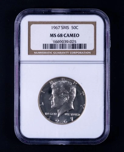 1967 SMS Kennedy Half Dollar 50c NGC MS68 Cameo WB025