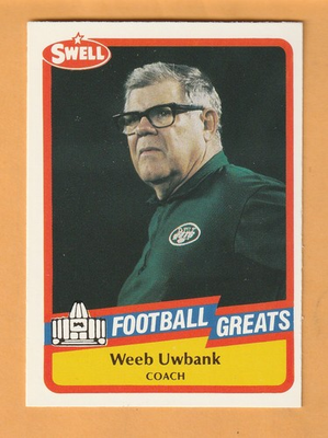 #ad Weeb Ewbank New York Jets 1989 Swell Greats #98 Miami Ohio RedHawks $2.50