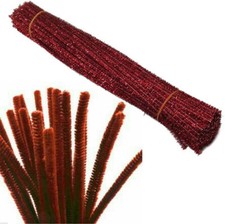 Chenille Pipe Cleaners Brown Craft Stems Tinsel 30cm Pack Bristle Glitter 12"