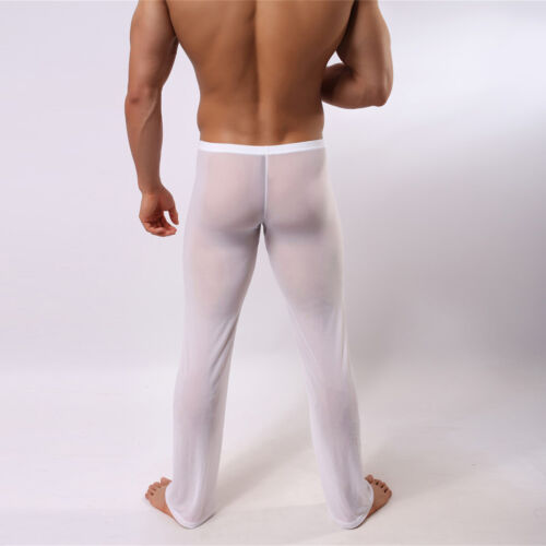 Mens Mesh See Through Pajama Pants Nightwear Sleepwear Bottoms Sexy Underwear - Picture 26 of 72