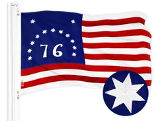 G128 Bennington 76 Flag 3x5 Ft ToughWeave Series Embroidered 210D Polyester