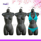 Iblack Mannequin Female Torsos - Lot of 3 Women Plastic Dress Forms with Hangers