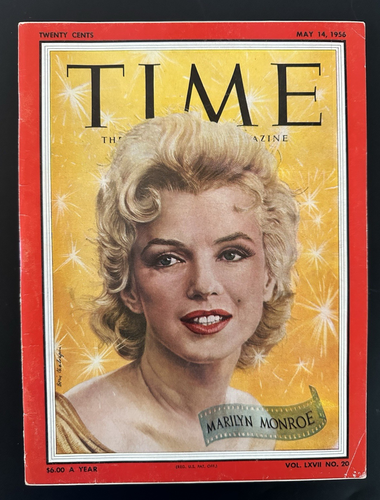 May 1956 TIME Magazine: Marilyn Monroe *NO LABEL!*