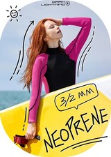 Dark Lightning Women's Size 8 Wetsuit for Cold Water 3/2mm for Diving Surf