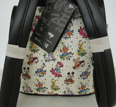 Disney Loungefly Mickey & Friends Tattoo Mini Backpack NWT  display picture 3