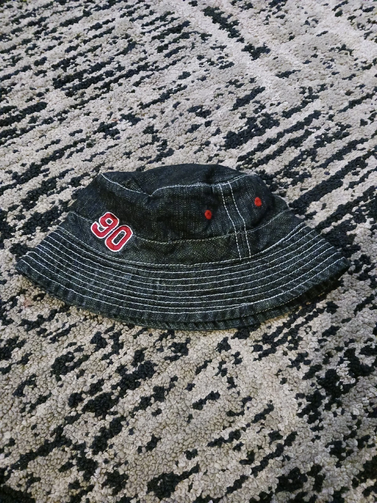 US Polo Assn 90 Denim Baby Bucket Sun Hat Navy Lining