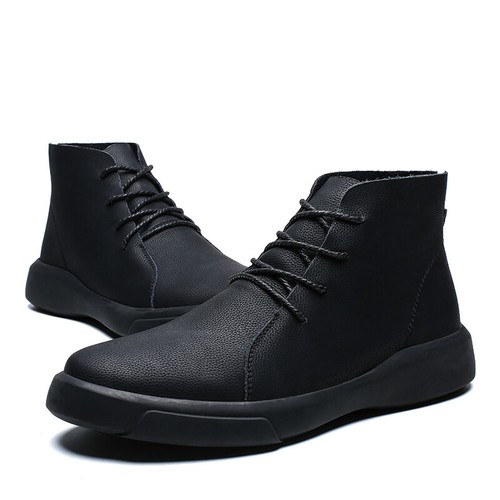 Men's Ankle Boots Casual Leather Walking Shoes HighTop Sneakers Size