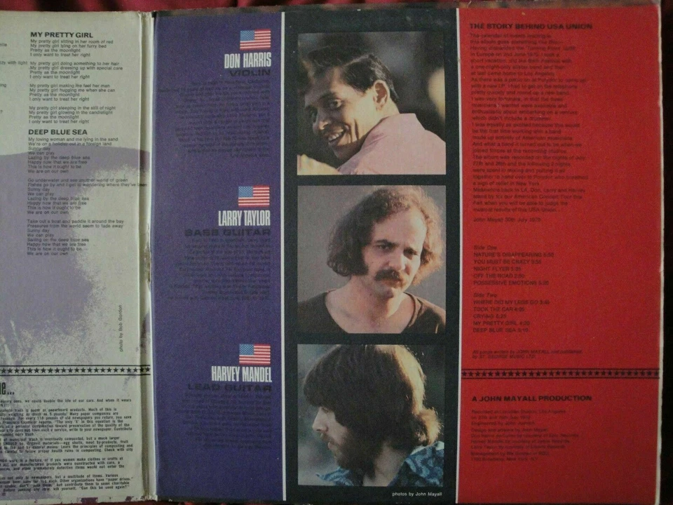 JOHN MAYALL USA UNION VINYL LP ORIGINAL 1970 POLYDOR RECORDS Vg+/Vg - Imagem 4 de 4