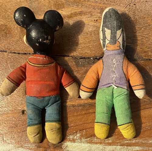 Vintage Walt Disney Mickey Mouse mit Vinyl Kopf Stoffkörper & alberner Stoffkörper 4" - Bild 4 von 9