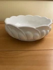 Vintage Indiana Milk Glass Leaf Heart Centerpiece Bowl